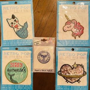 Source Unknown Retro Pop Patch Set - Blue, Pink, Gold